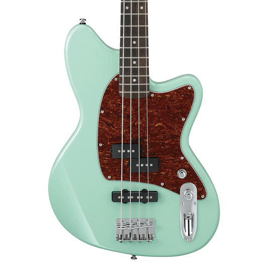 Front of Ibanez TMB100 Talman Electric Bass, Mint Green