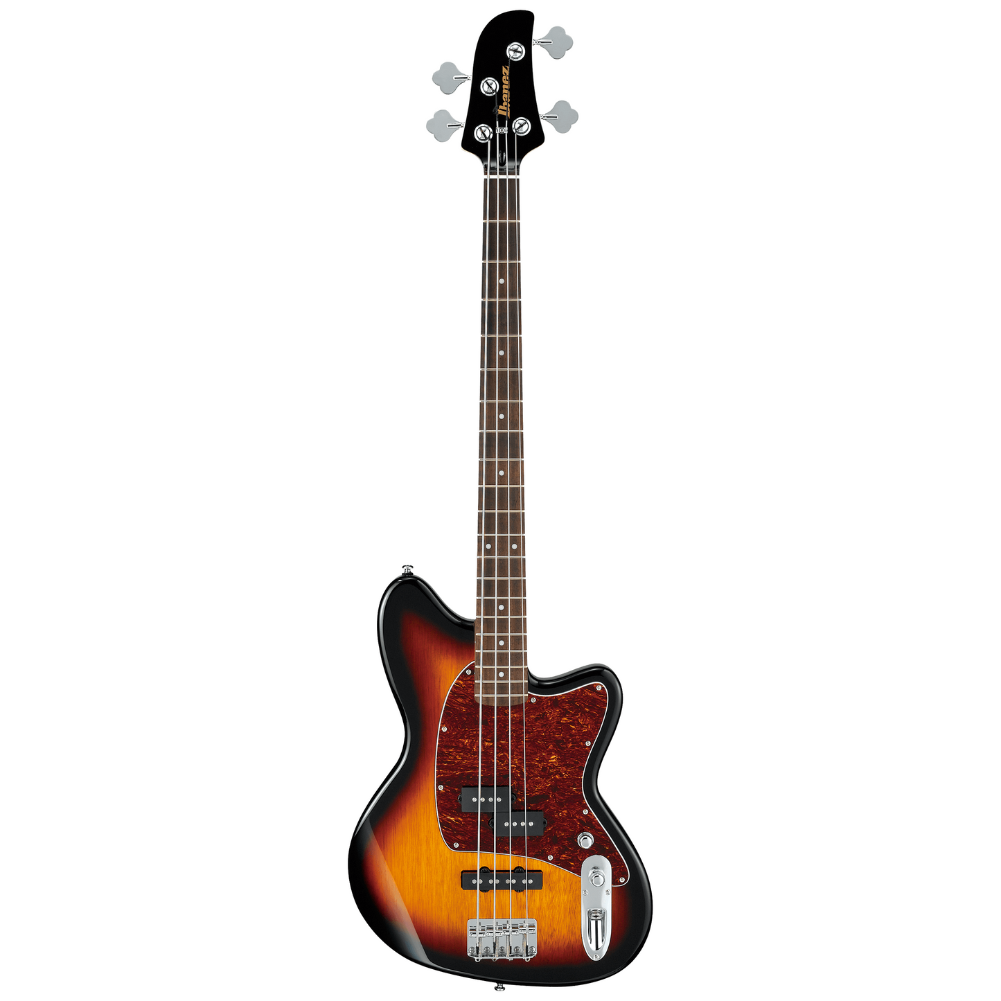 Full Front of Ibanez TMB100 Talman Electric Bass, Tri Fade Burst