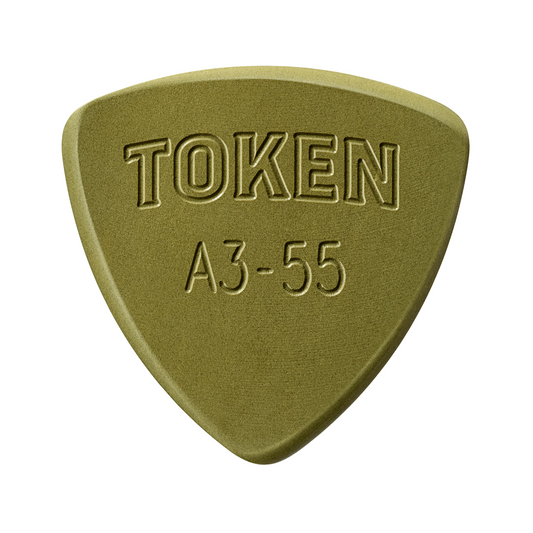 Token A3-55 Green Large Triangle Flatpick, 1.40mm