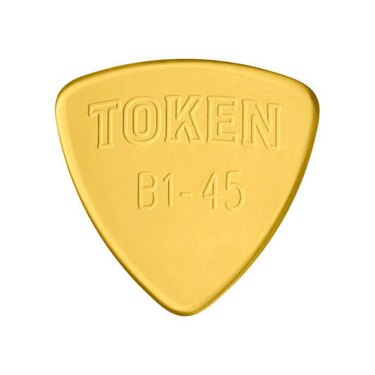 Token B1-45 Amber Small Triangle Flatpick, 1.14mm
