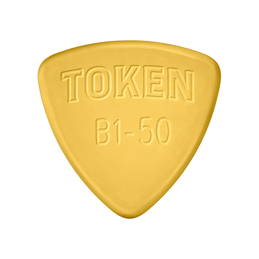 Token B1-50 Amber Small Triangle Flatpick, 1.27mm