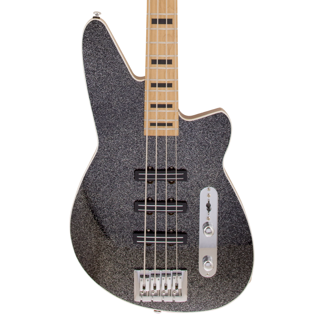 Reverend Triad Electric Bass Guitar, Black Sparkle