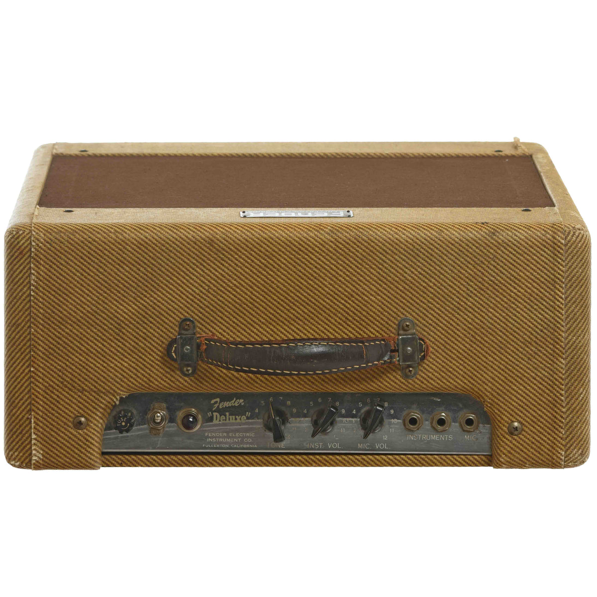 Top and front of Front of Fender Deluxe Combo Amp (1953)