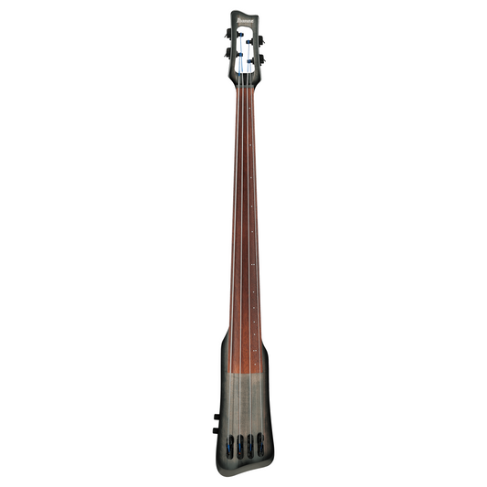 Full front of Ibanez UB804 Electric Upright Bass, Black Ice Burst