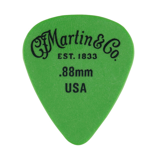 Martin Delrin Guitar Picks, Green .88mm