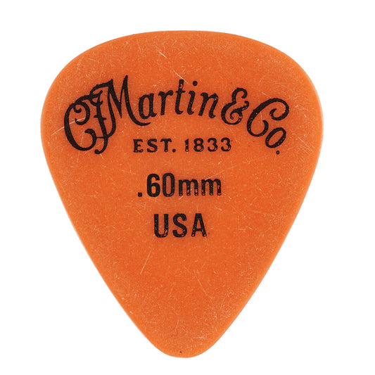 Martin Delrin Guitar Picks, Orange .60mm