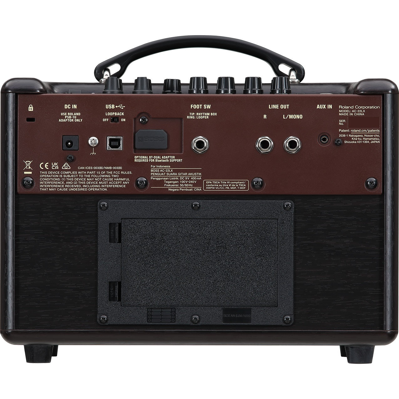 Boss AC-22LX Acoustic Guitar Amplifier, Back