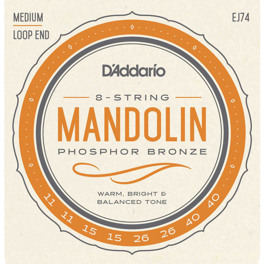 D'Addario EJ74 Phosphor Bronze Medium Gauge Mandolin Strings