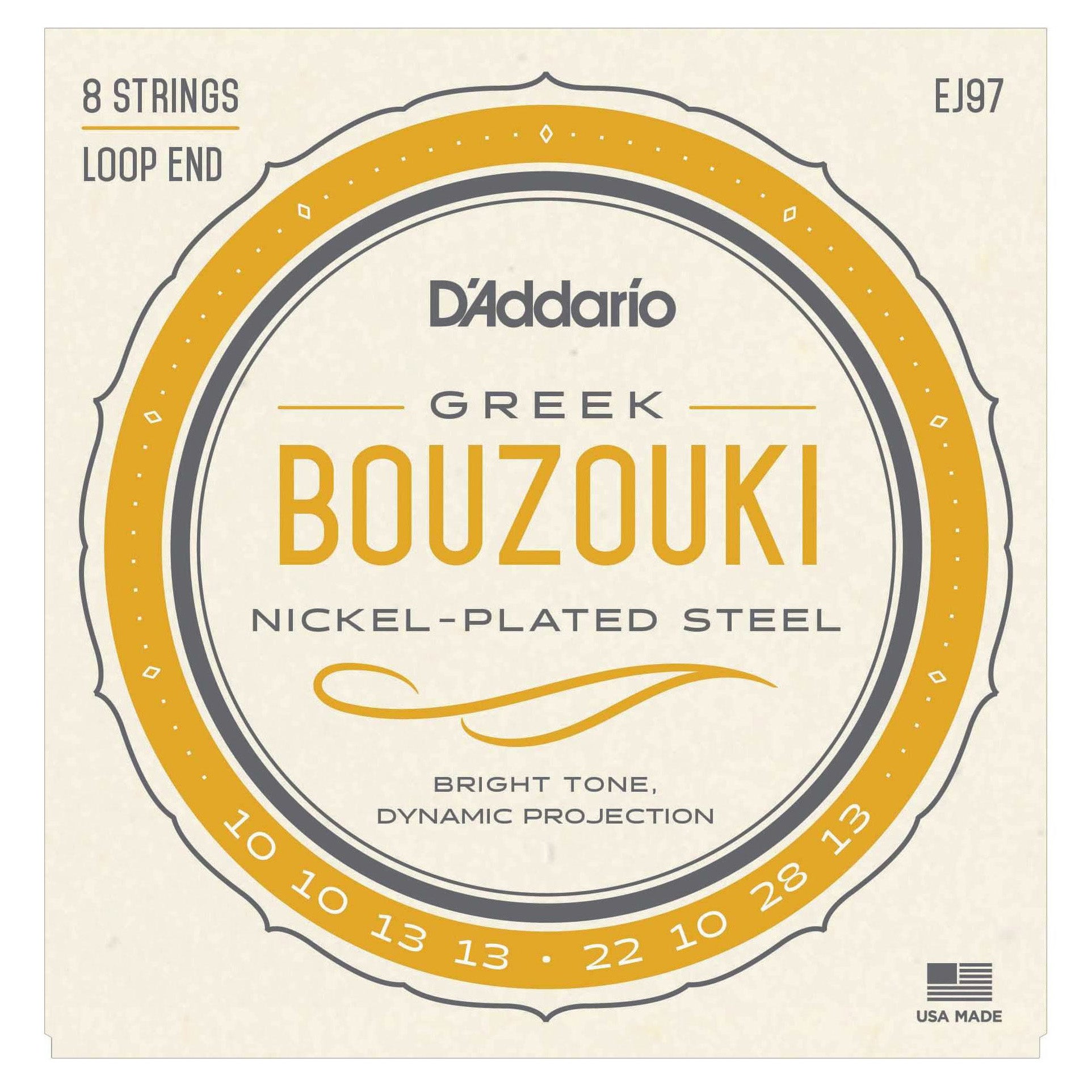D'Addario EJ97 Nickel-Plated Steel 8-String Greek Bouzouki Strings