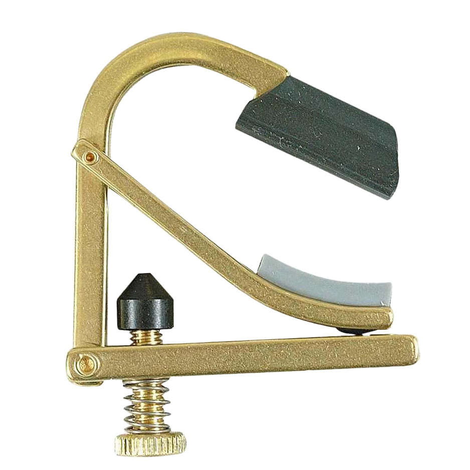 Front of Shubb C7B Brass Partial Guitar Capo