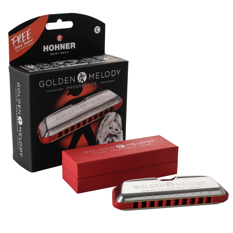Hohner HO542 Golden Melody Harmonica  Box and items included