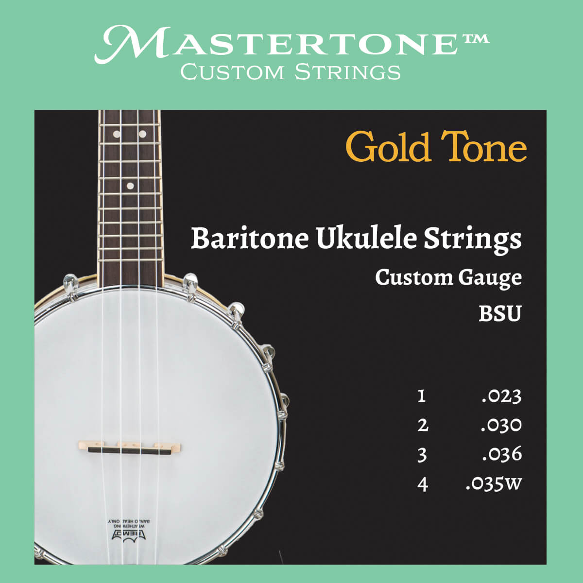 Gold Tone Baritone Banjo Ukulele String Set, DGBE Tuning