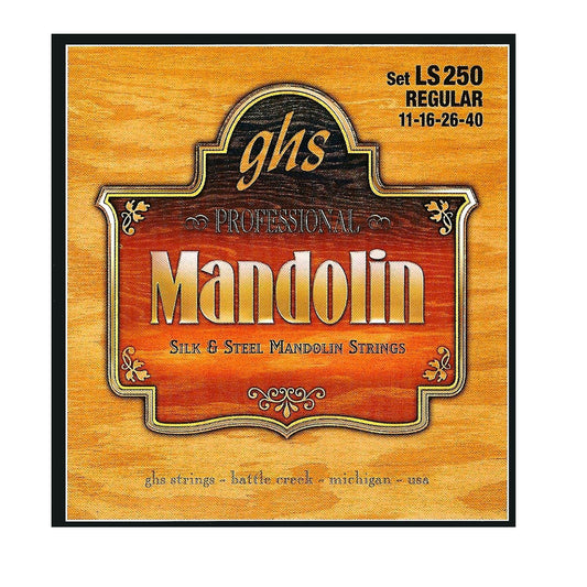 Front of GHS LS250 Regular Gauge .011-.040 Mandolin Silk & Steel Strings