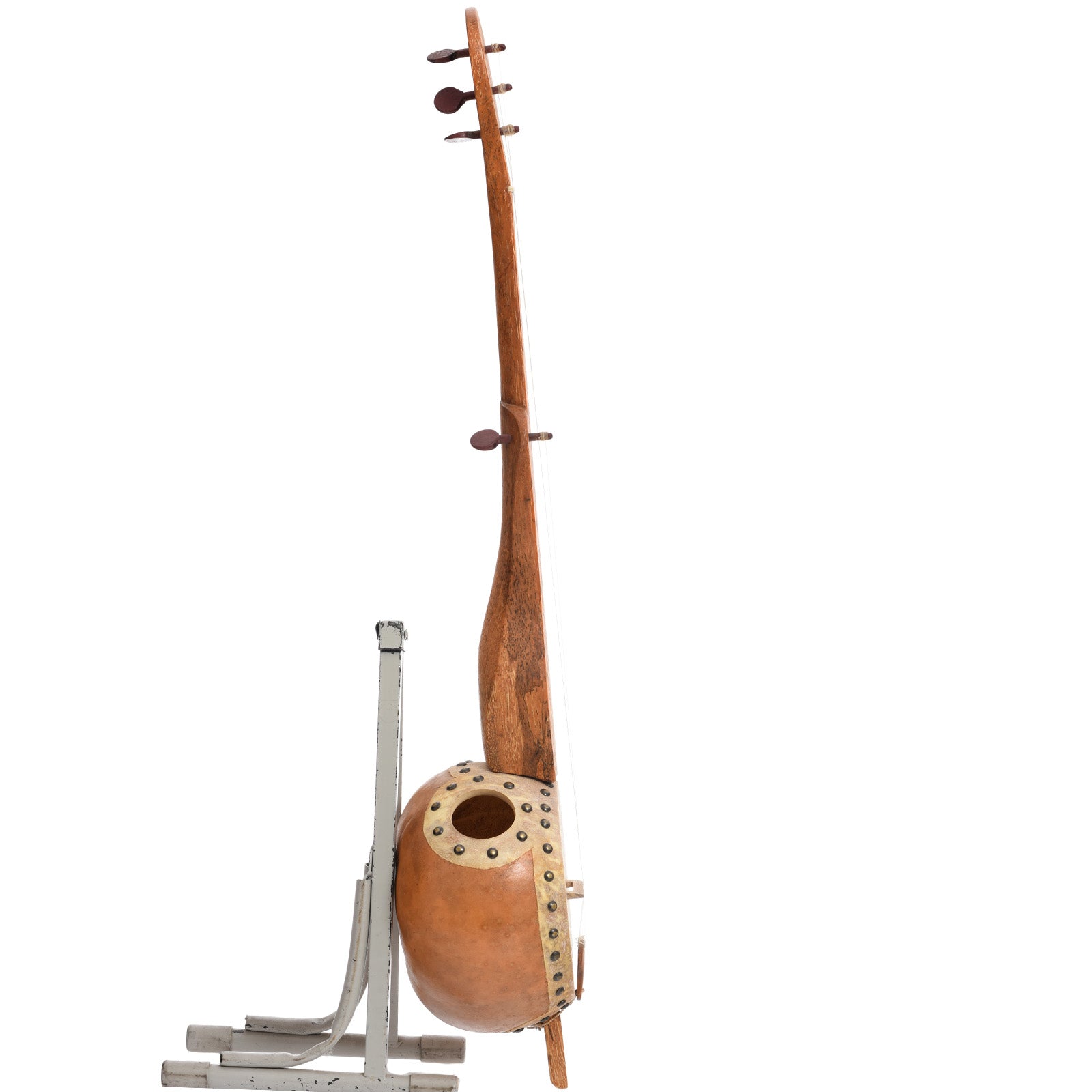 side of Menzies Fretless 4-String Gourd Banjo #509