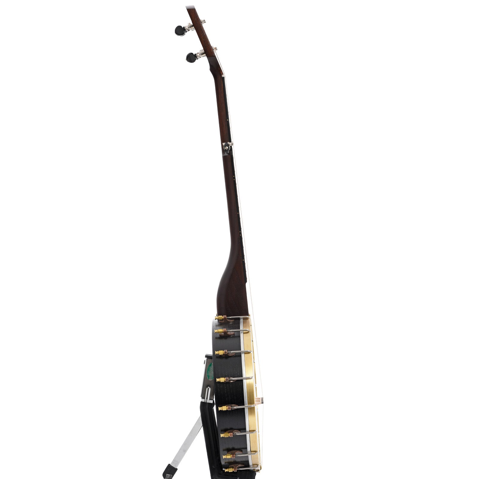 Side of Pisgah Banjo Co. 12" Woodchuck Openback Banjo