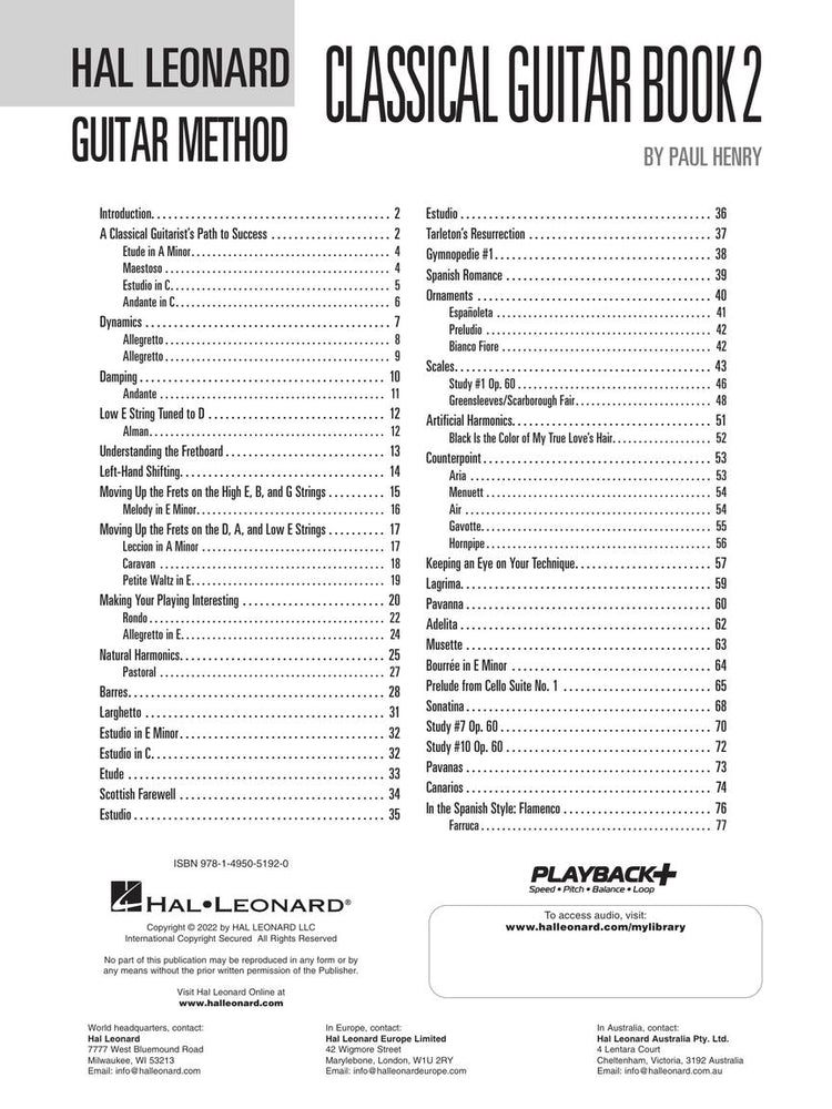 Hal Leonard Classical Guitar Method - Book 2