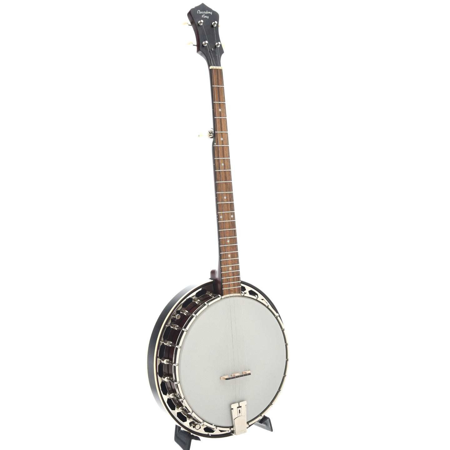 Full Front and Side of Recording King Dirty 30's Resonator Banjo