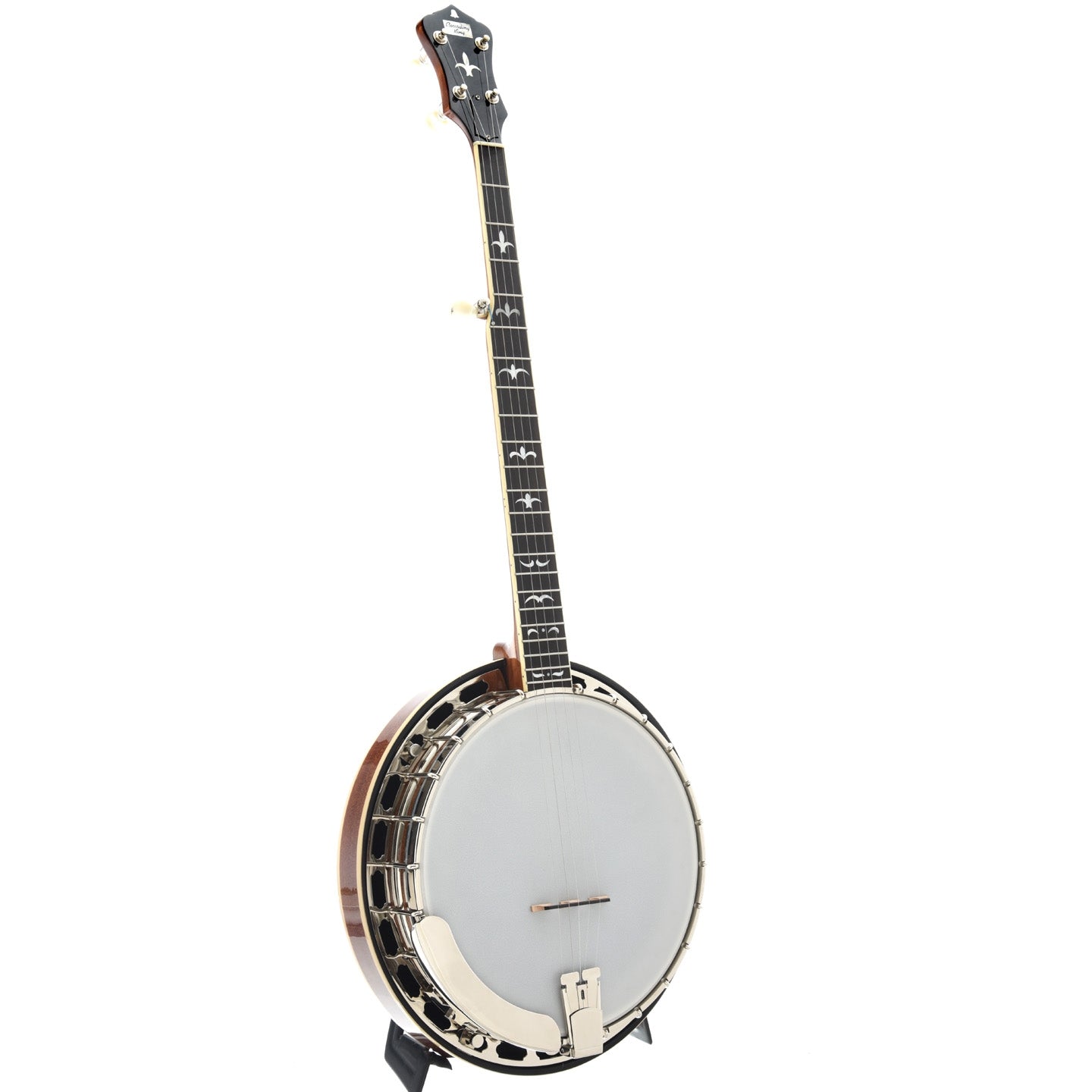 Full Front and Side of Recording King Madison Deluxe Resonator Banjo
