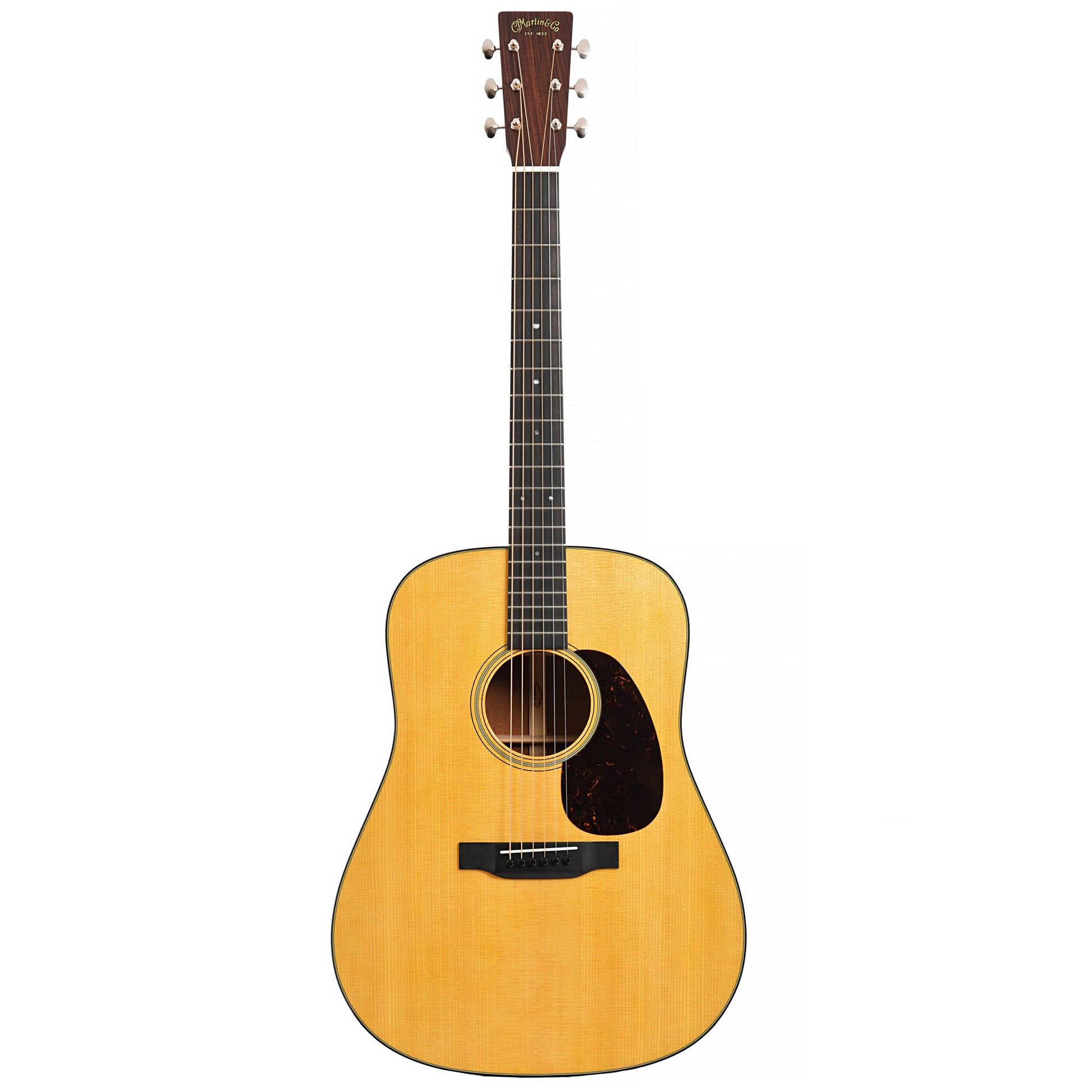 Full front of Martin Custom 18-Style Dreadnought, Quilted Mahogany