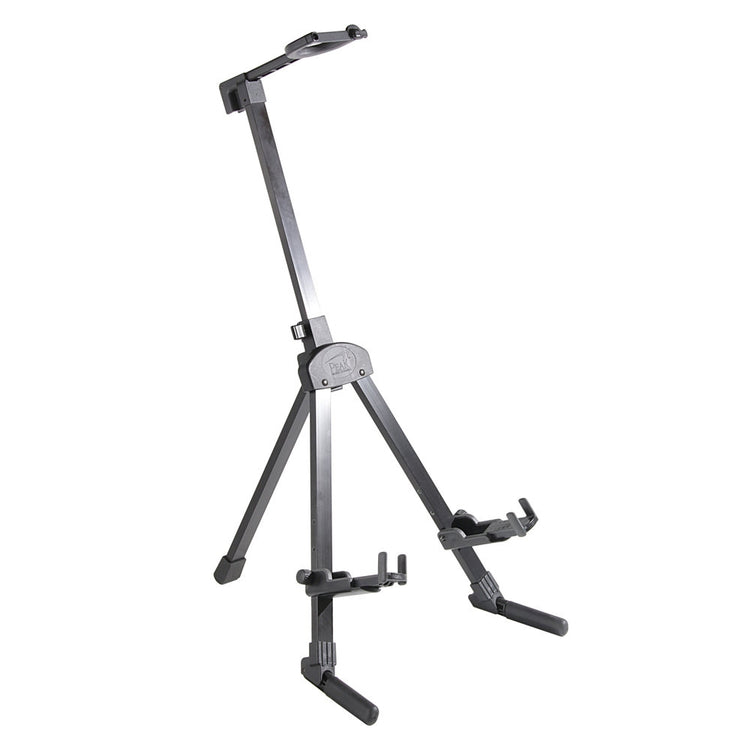 Front and Side of Peak Music ST-30 Banjo Stand with Bag