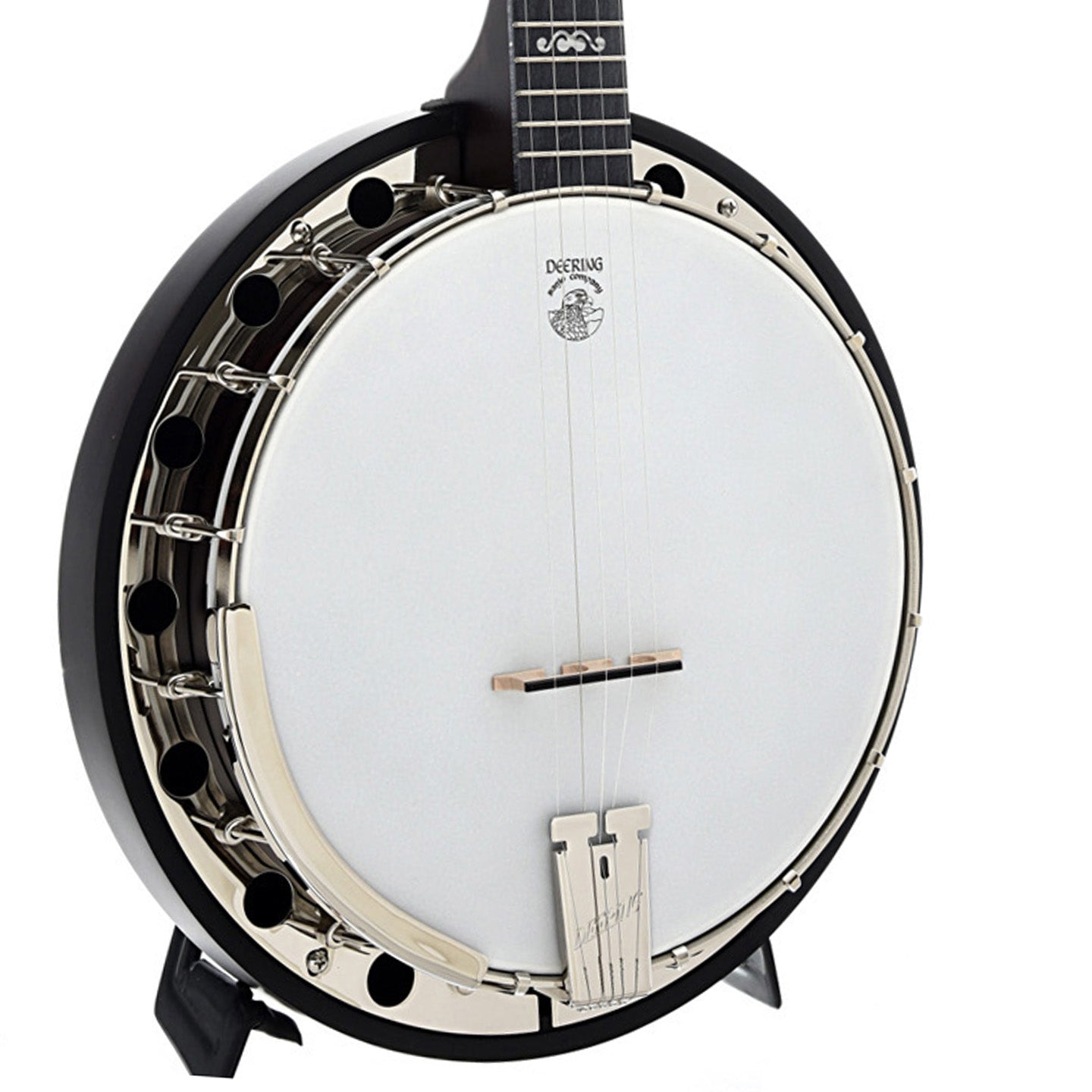 Front and Side of Deering Artisan Goodtime Special Resonator Banjo