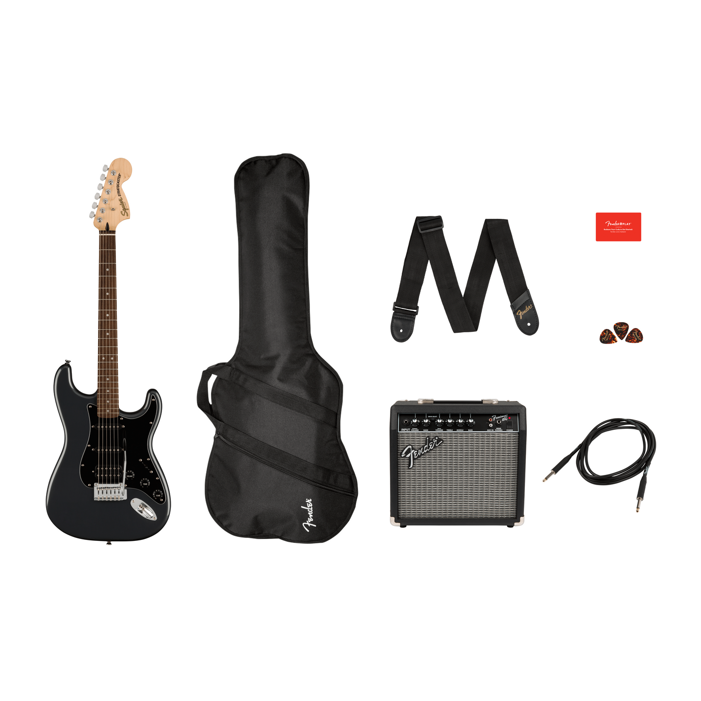 Image 1 of Squier Affinity Series Stratocaster HSS Pack, Charcoal Frost Metallic - SKU# SASSPACK-CFM : Product Type Solid Body Electric Guitars : Elderly Instruments