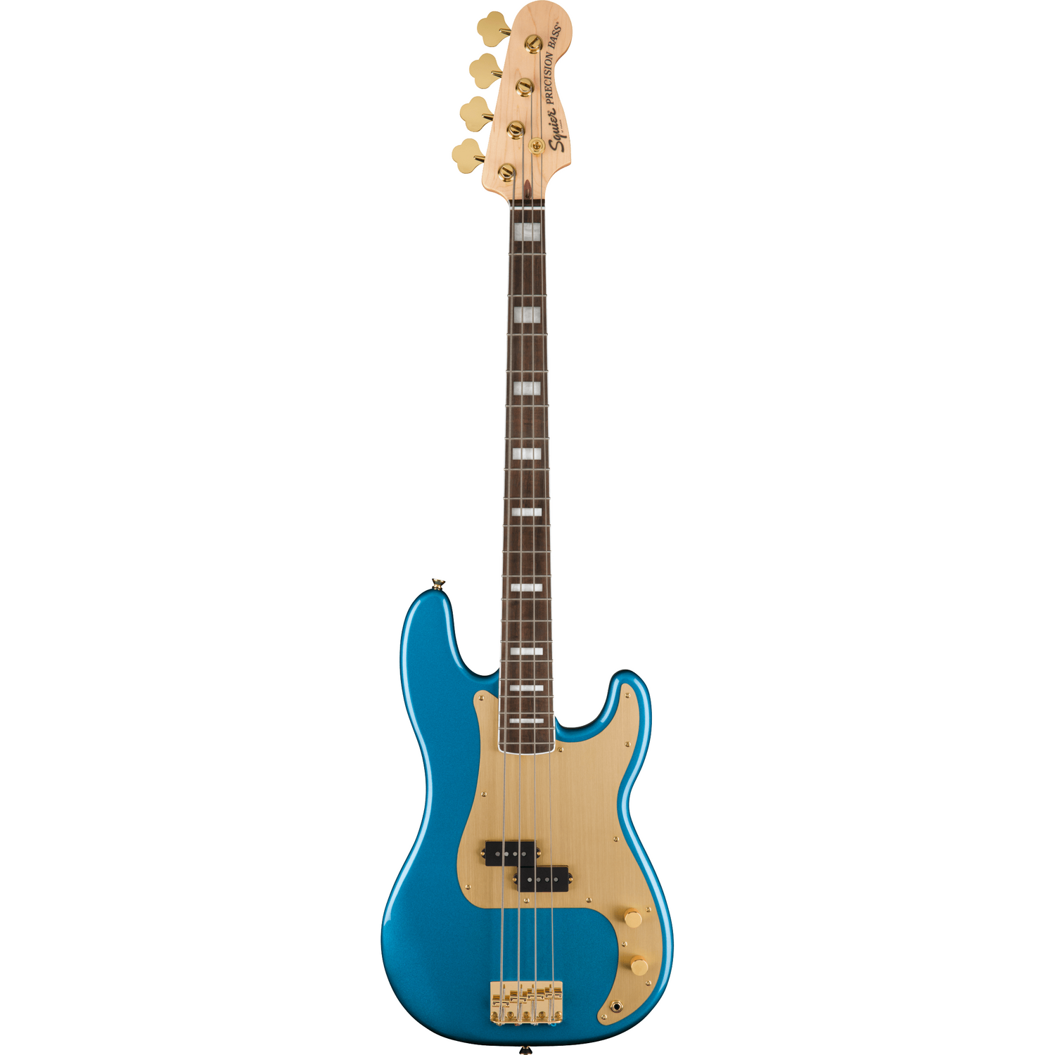 Squier 40th Anniversary Precision Bass, Gold Edition, Lake Placid Blue, Front