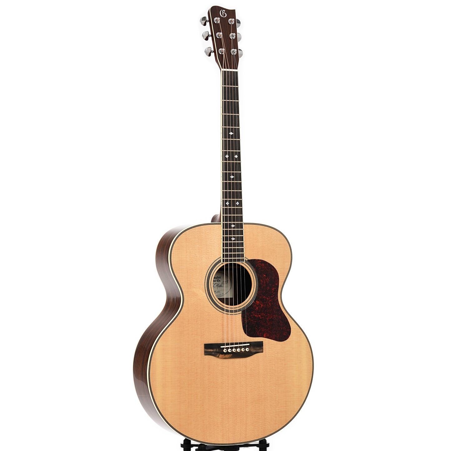 Full front and side of Gallagher Guitar Co. Jumbo 70 Acoustic