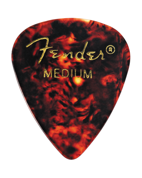 Front of Fender Classic Celluloid Pick, Medium Gauge, 12 Pack