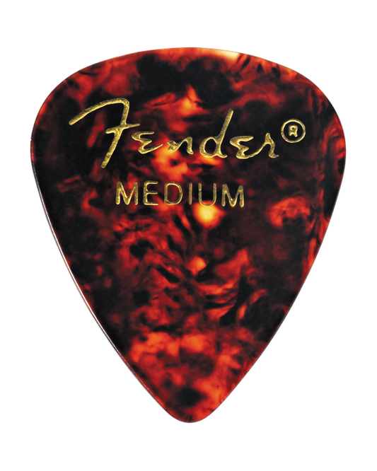 Front of Fender Classic Celluloid Pick, Medium Gauge, 12 Pack