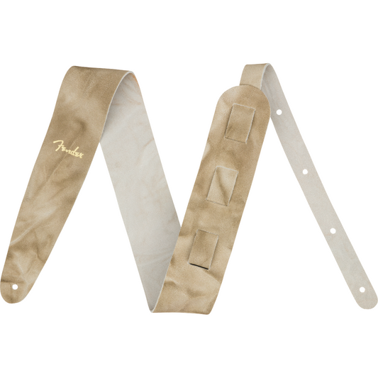 Fender Tie Dye Leather Guitar Strap, Natural