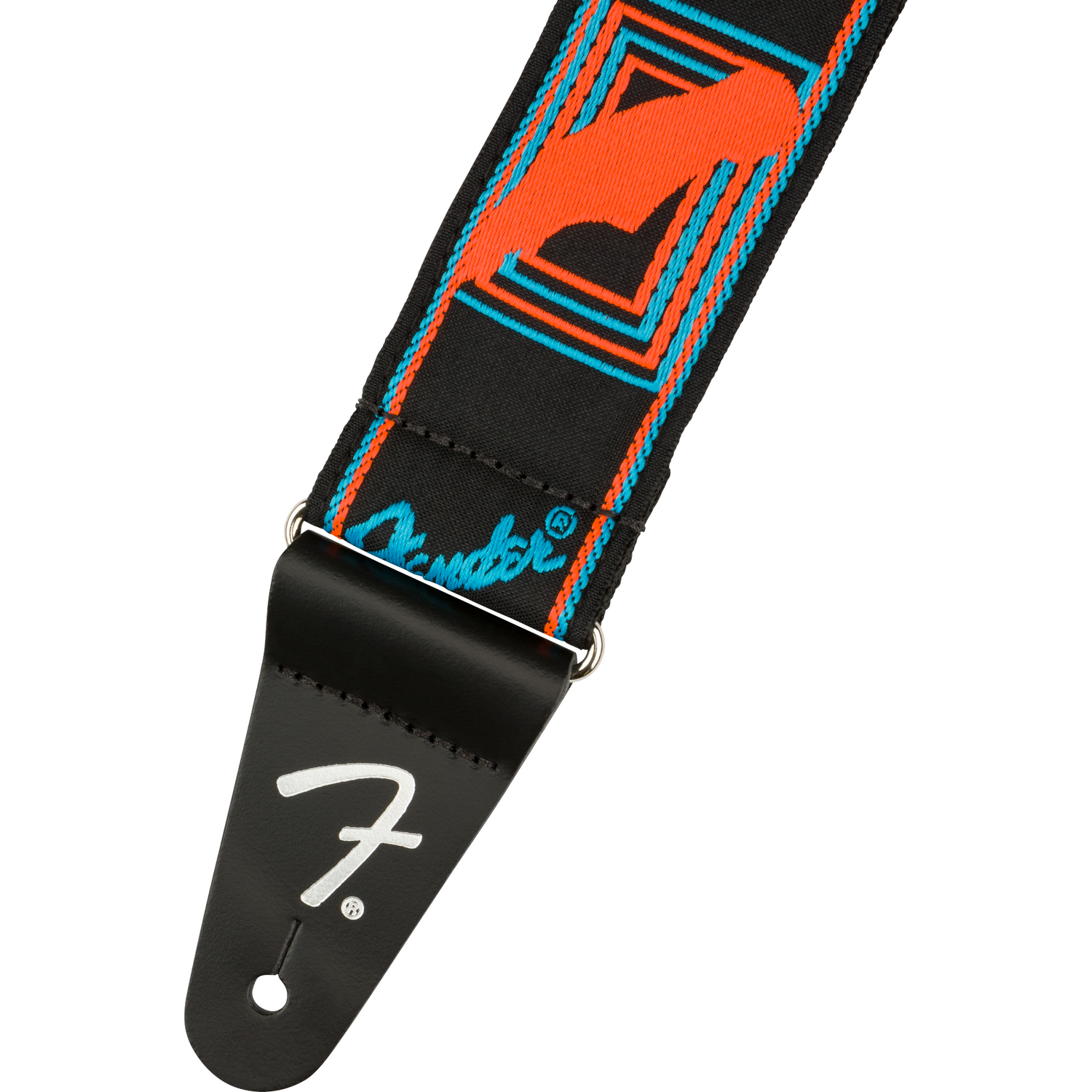 Image 2 of Fender Neon Monogrammed Strap, Blue/Orange - SKU# FNEON-BLUE/ORNG : Product Type Accessories & Parts : Elderly Instruments