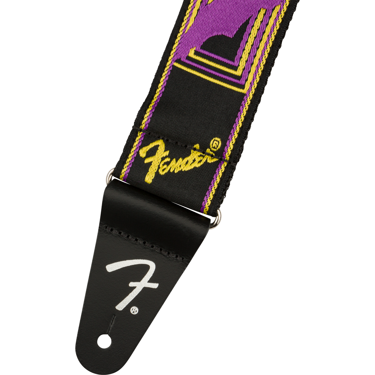 Image 2 of Fender Neon Monogrammed Strap, Purple/Yellow - SKU# FNEON-PRPL/YLW : Product Type Accessories & Parts : Elderly Instruments