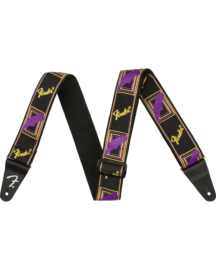 Image 1 of Fender Neon Monogrammed Strap, Purple/Yellow - SKU# FNEON-PRPL/YLW : Product Type Accessories & Parts : Elderly Instruments
