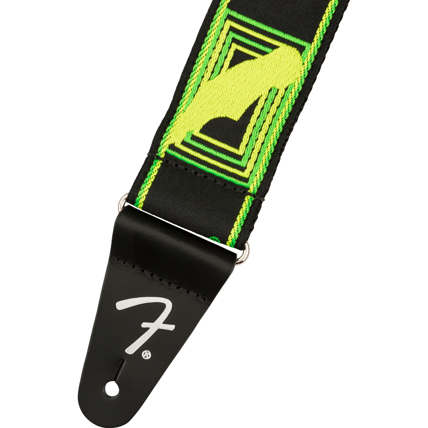 Image 2 of Fender Neon Monogrammed Strap, Green/Yellow - SKU# FNEON-GRN/YLW : Product Type Accessories & Parts : Elderly Instruments