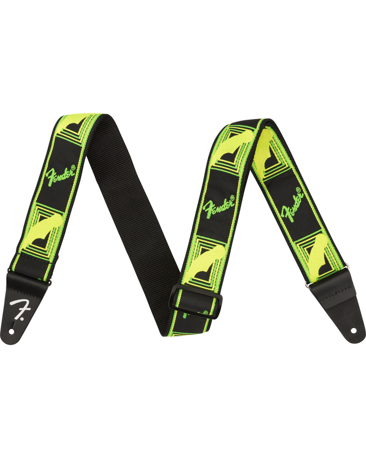 Image 1 of Fender Neon Monogrammed Strap, Green/Yellow - SKU# FNEON-GRN/YLW : Product Type Accessories & Parts : Elderly Instruments