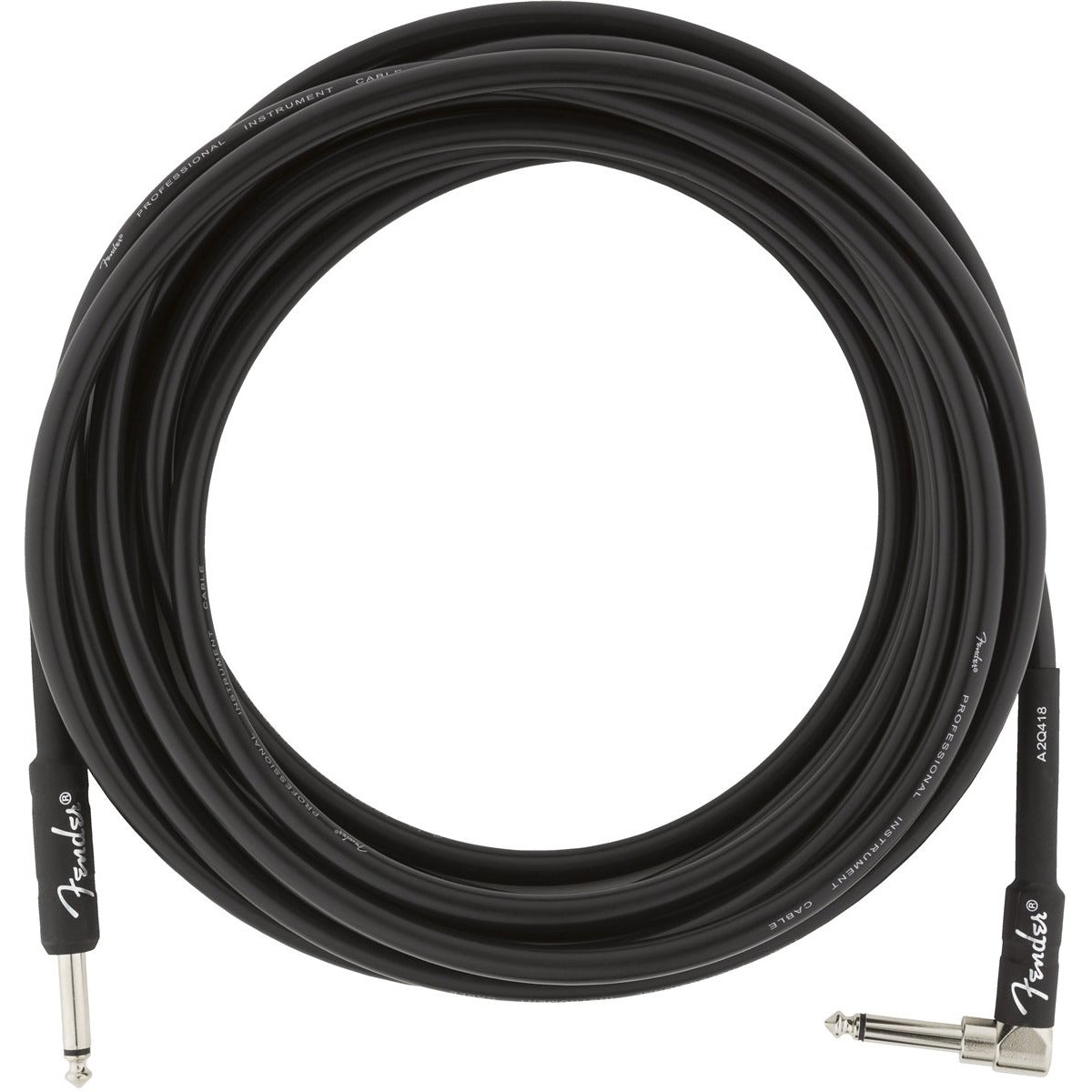 Image 2 of Fender Professional Series Instrument Cable, 18.6', Angled End, Black - SKU# FPRO-186A-B : Product Type Cables & Accessories : Elderly Instruments