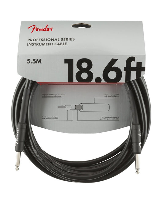 Image 1 of Fender Professional Series Instrument Cable, 18.6', Black - SKU# FPRO-186-B : Product Type Cables & Accessories : Elderly Instruments