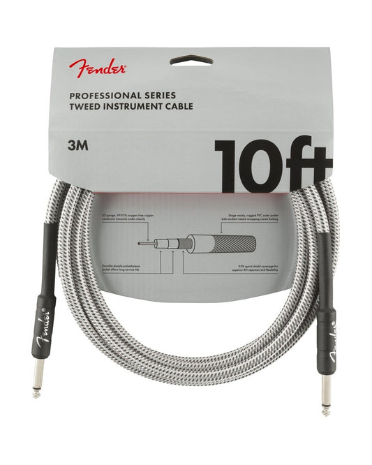 Image 1 of Fender Professional Series Instrument Cable, 10', White Tweed - SKU# FPRO-10-WTWD : Product Type Cables & Accessories : Elderly Instruments