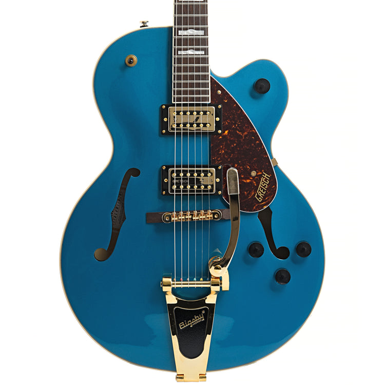 Front of Gretsch G2410TG Streamliner Hollow Body Single Cut with Bigsby, Ocean Turquoise
