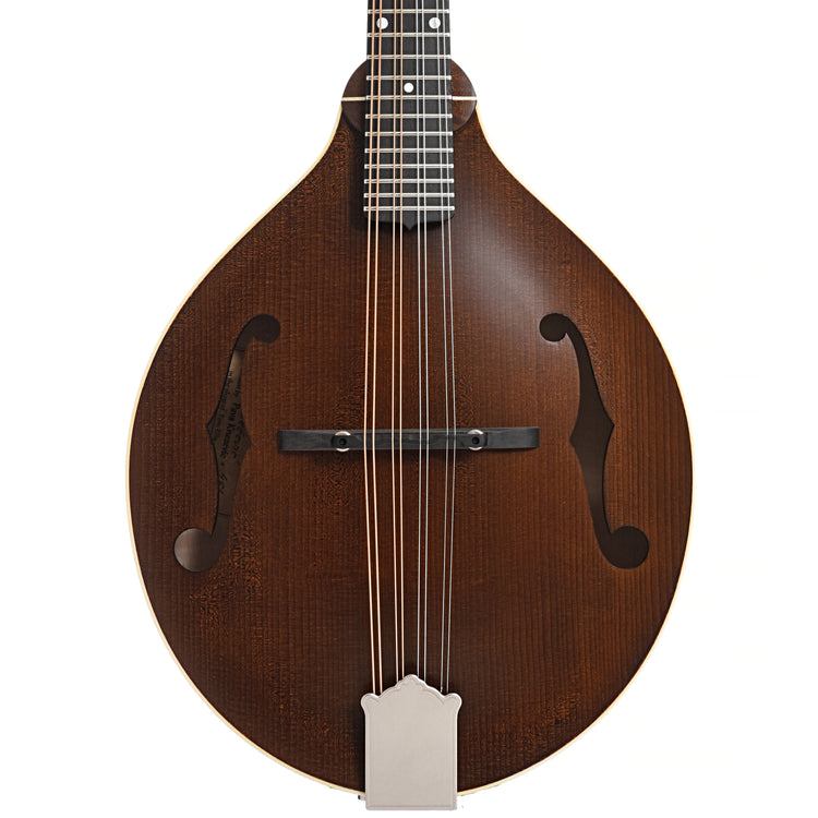 Front of Pava A5 Satin Model Mandolin, Brown