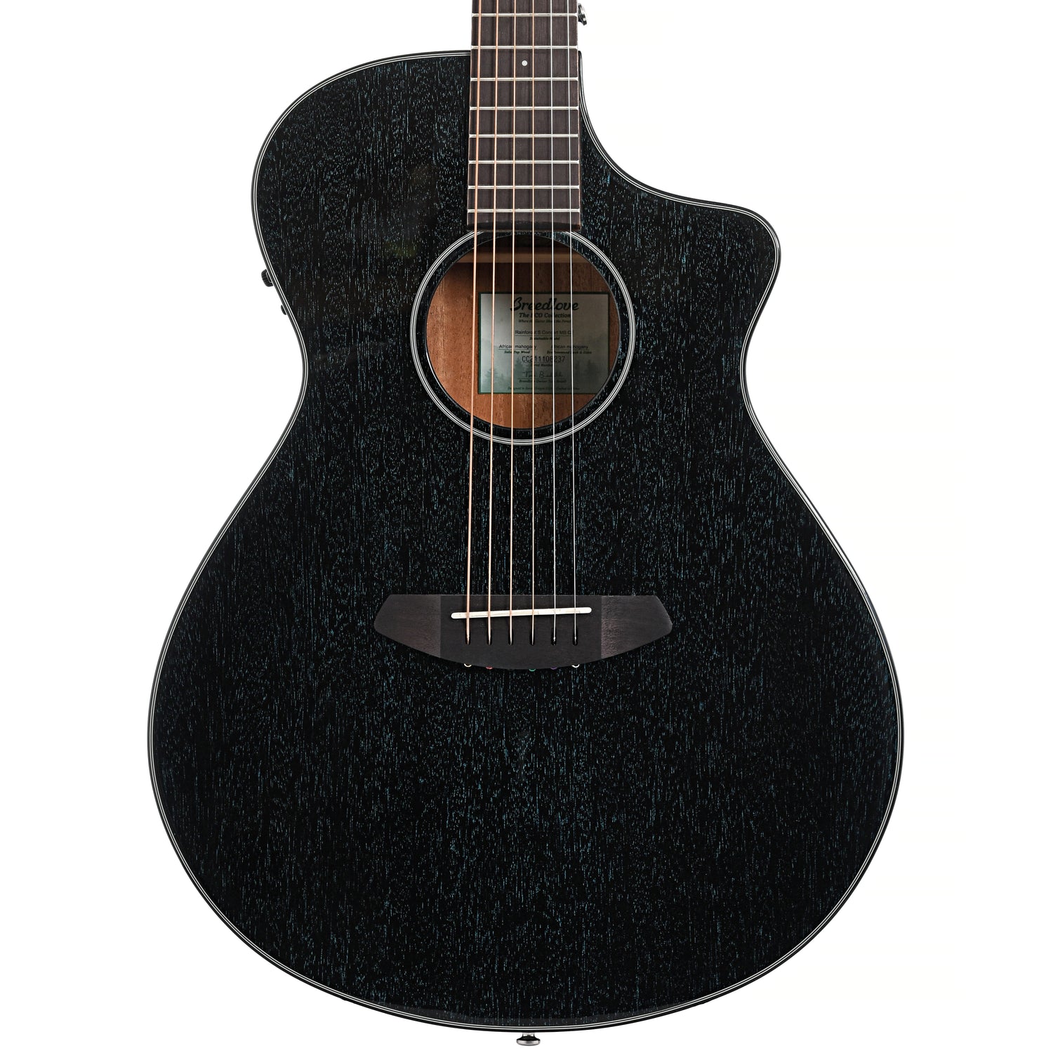 Image 2 of Breedlove Rainforest S Concert Midnight Blue CE African Mahogany - African Mahogany Acoustic-Electric Guitar- SKU# BRF-CTMB : Product Type Flat-top Guitars : Elderly Instruments
