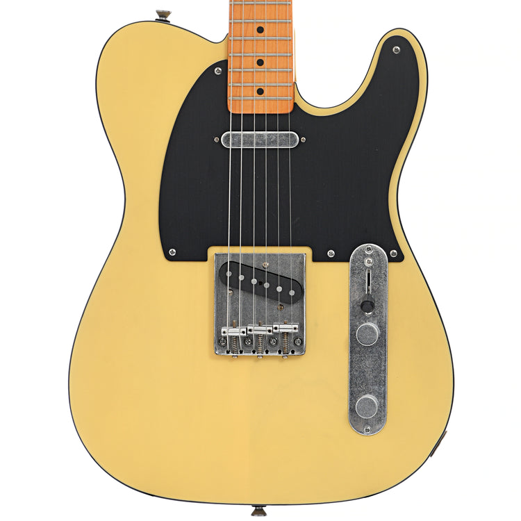 Front of Squier 40th Anniversary Telecaster, Vintage Edition, Satin Vintage Blonde
