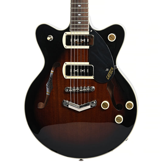 Front of Gretsch G2655-P90 Streamliner Center Block Jr. Double-Cut P90 with V-Stoptail, Brownstone