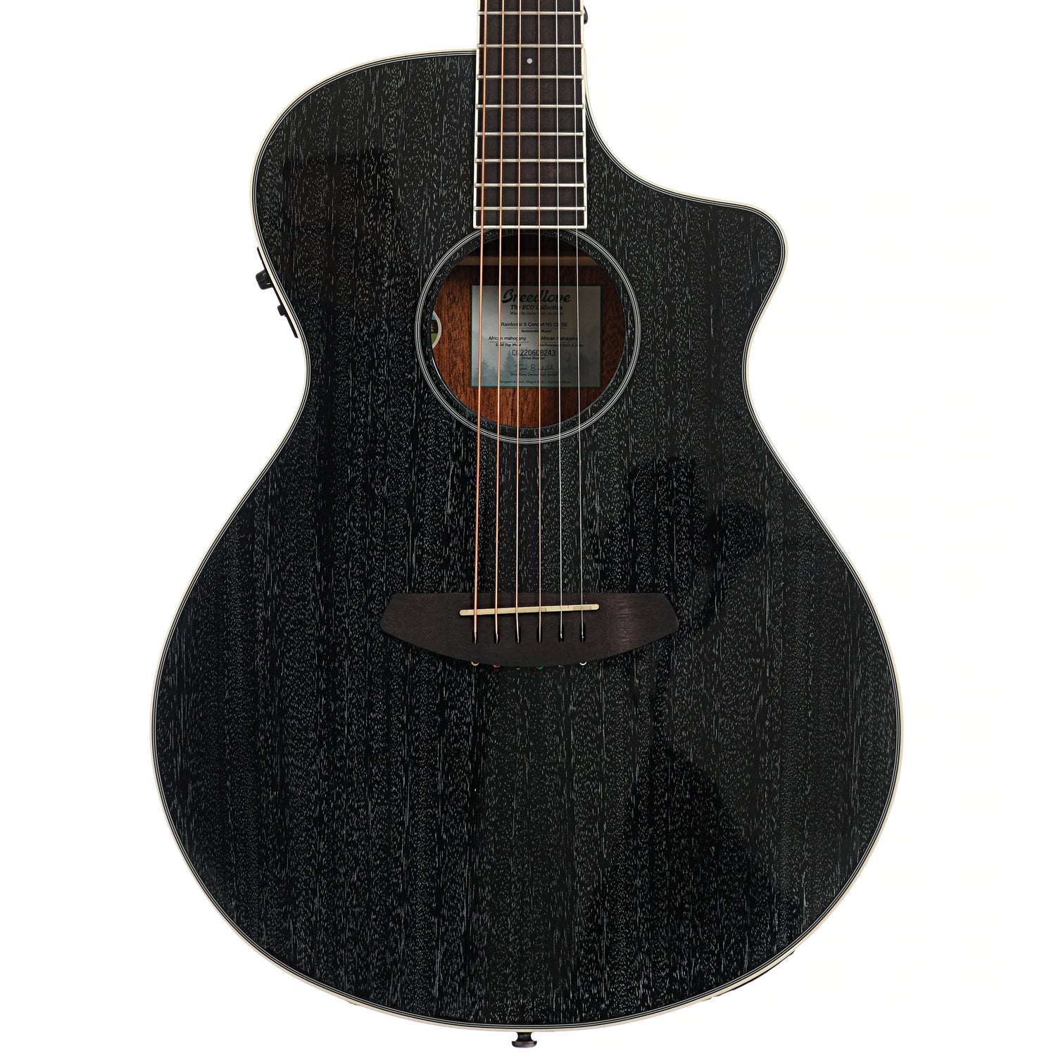 Front of Breedlove Eco Collection Rainforest S Concert Night Sky CE African Mahogany