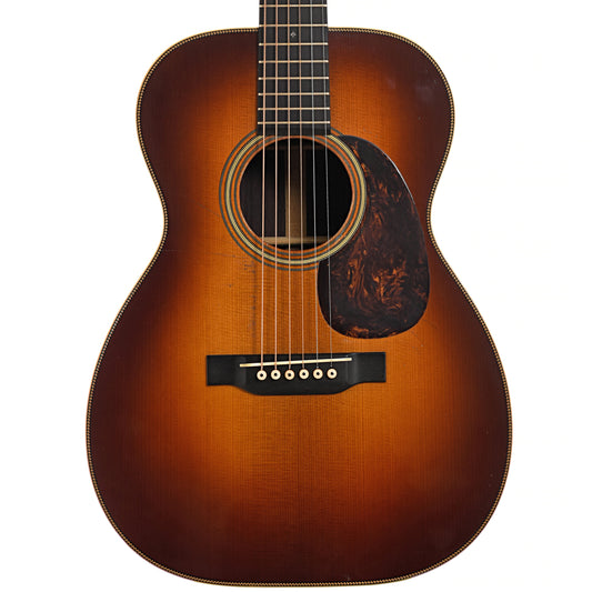 Front of Pre-War Guitar Co. Double Aught (00) Old-Growth Indian Rosewood, Iced-Tea Burst, Level 2 Aging Acoustic