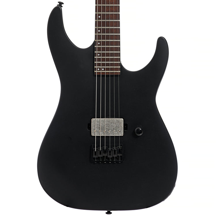 Front of ESP LTD M-201HT Electric Guitar, Black Satin
