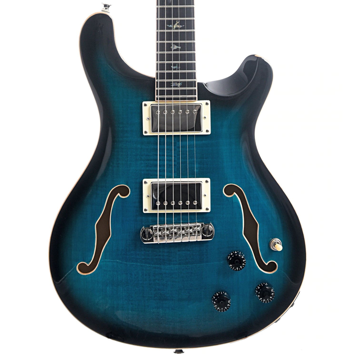 Image 2 of PRS SE Hollowbody II Piezo Peacock Blue Burst - SKU# SHEIIP-PBB : Product Type Hollow Body Electric Guitars : Elderly Instruments