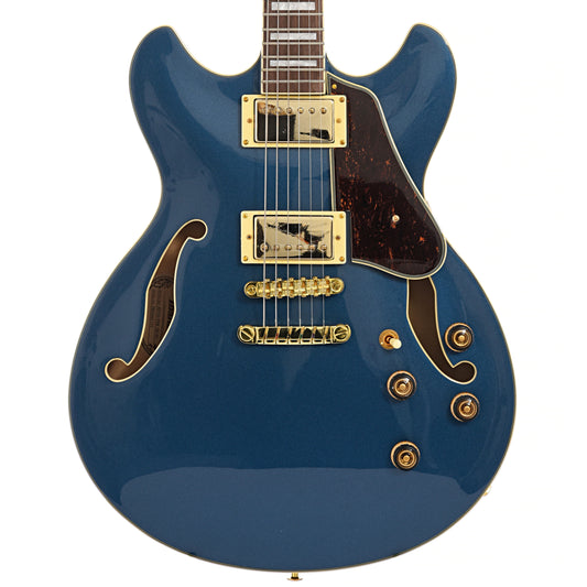 Front of Ibanez Artcore AS73G Semi-Hollowbody Prussian Blue Metallic