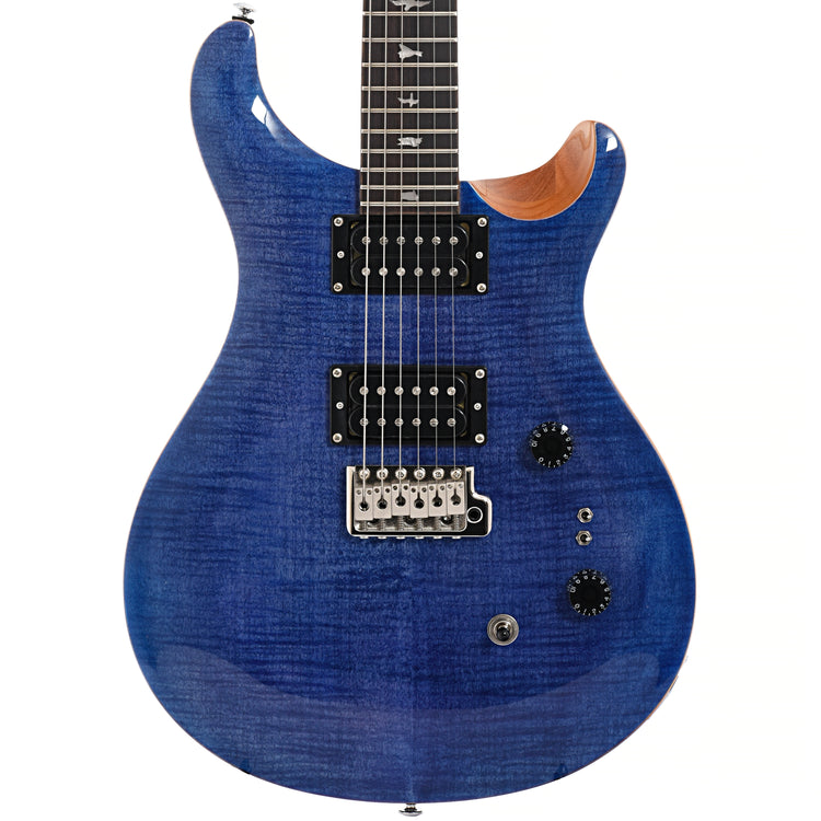 Front of PRS SE Custom 24-08, Faded Blue